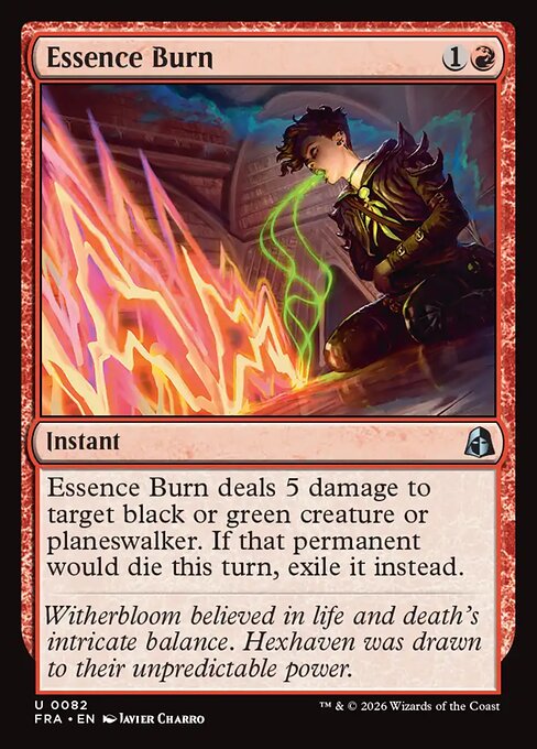 Foil CAD Essence Burn card from the Reality Fracture set