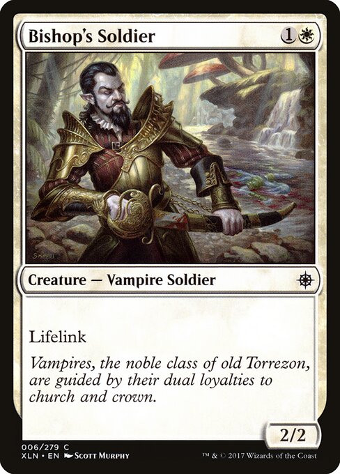 Bishop's Soldier card from the Ixalan set