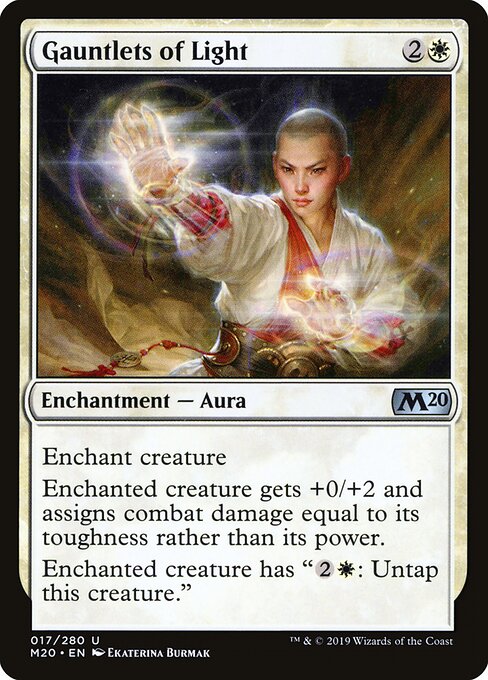 Foil Gauntlets of Light card from the Core Set 2020 set