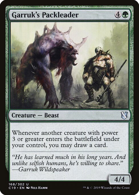 Garruk's Packleader card from the Commander 2019 set
