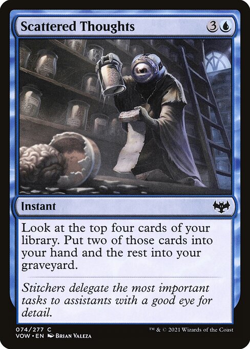 Scattered Thoughts card from the Innistrad: Crimson Vow set