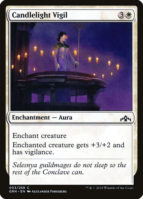 Candlelight Vigil card from the Guilds of Ravnica set