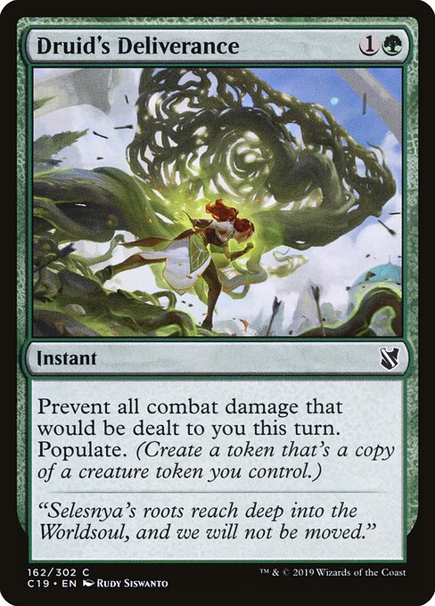 Druid's Deliverance card from the Commander 2019 set