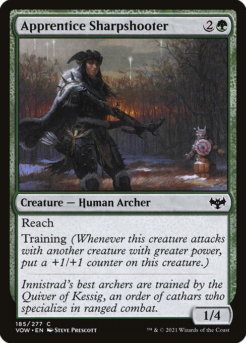 CAD Apprentice Sharpshooter card from the Innistrad: Crimson Vow set