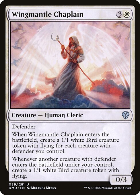Foil Wingmantle Chaplain card from the Dominaria United set