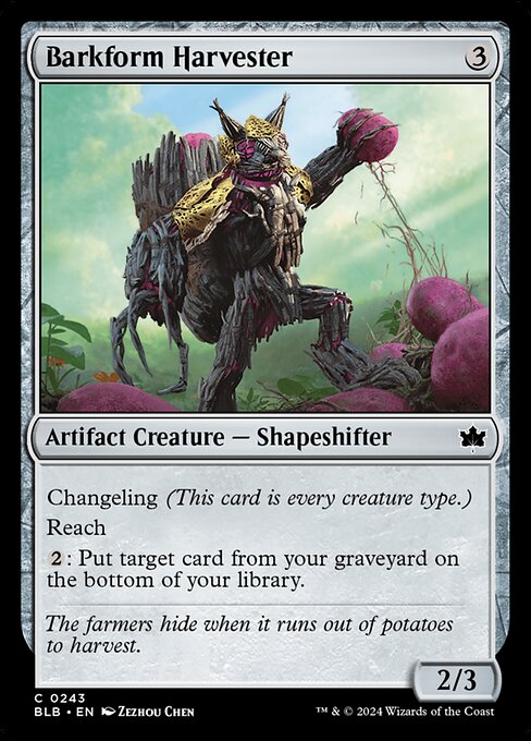 CAD Barkform Harvester card from the Bloomburrow set