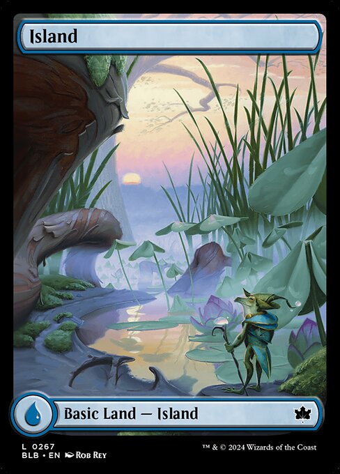 Foil CAD Island card from the Bloomburrow set