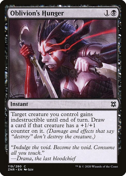 Oblivion's Hunger card from the Zendikar Rising set