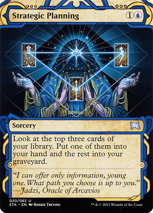 Showcase Strategic Planning card from the Strixhaven Mystical Archive set