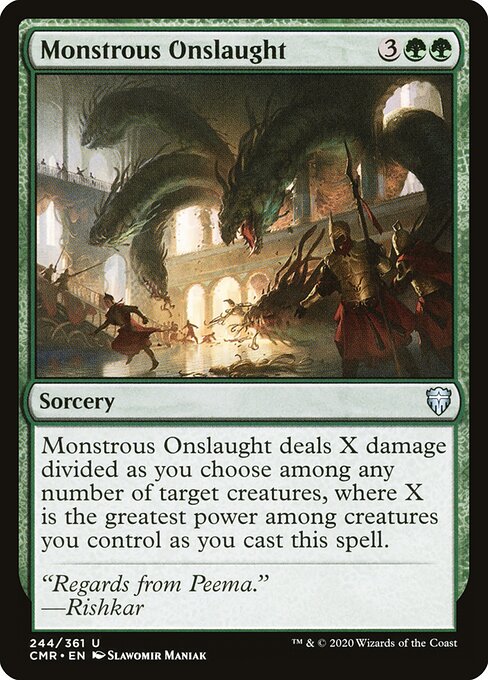 Monstrous Onslaught card from the Commander Legends set