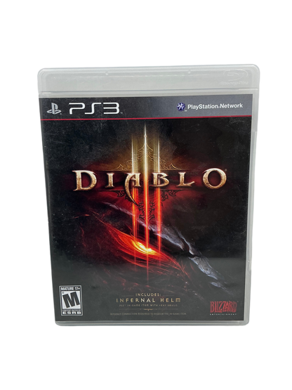 Front cover of Diablo 3 video game disc case for Playstation 3.