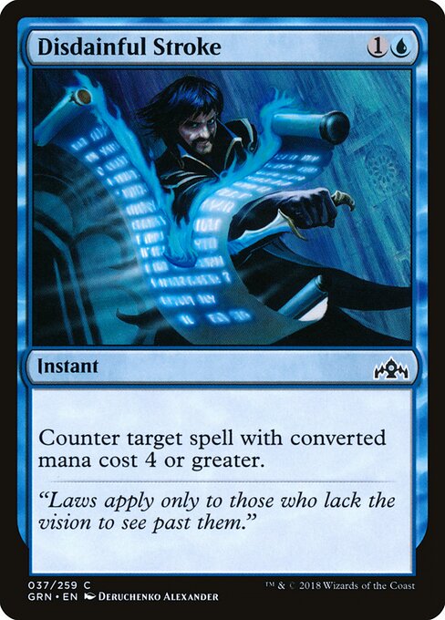 Disdainful Stroke card from the Guilds of Ravnica set