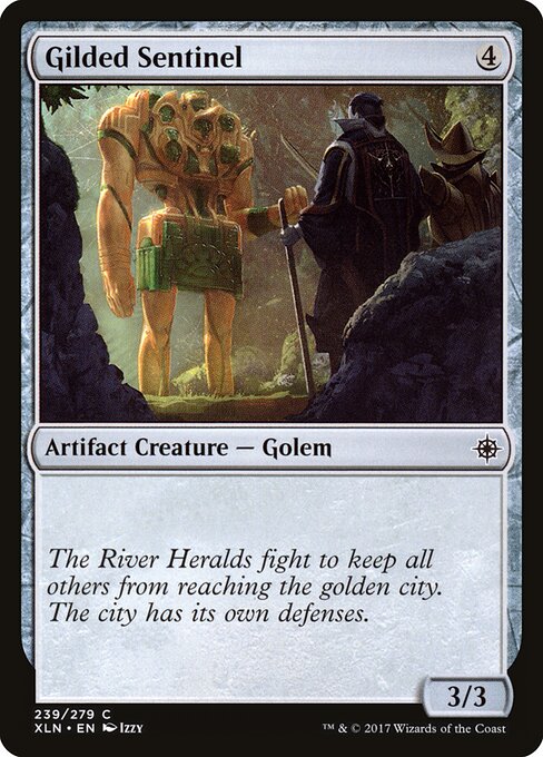 Gilded Sentinel card from the Ixalan set
