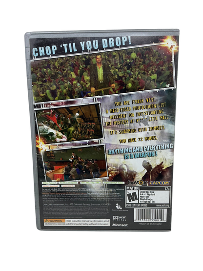 Back cover for game disc case for Platinum Edition Dead Rising for XBox 360.