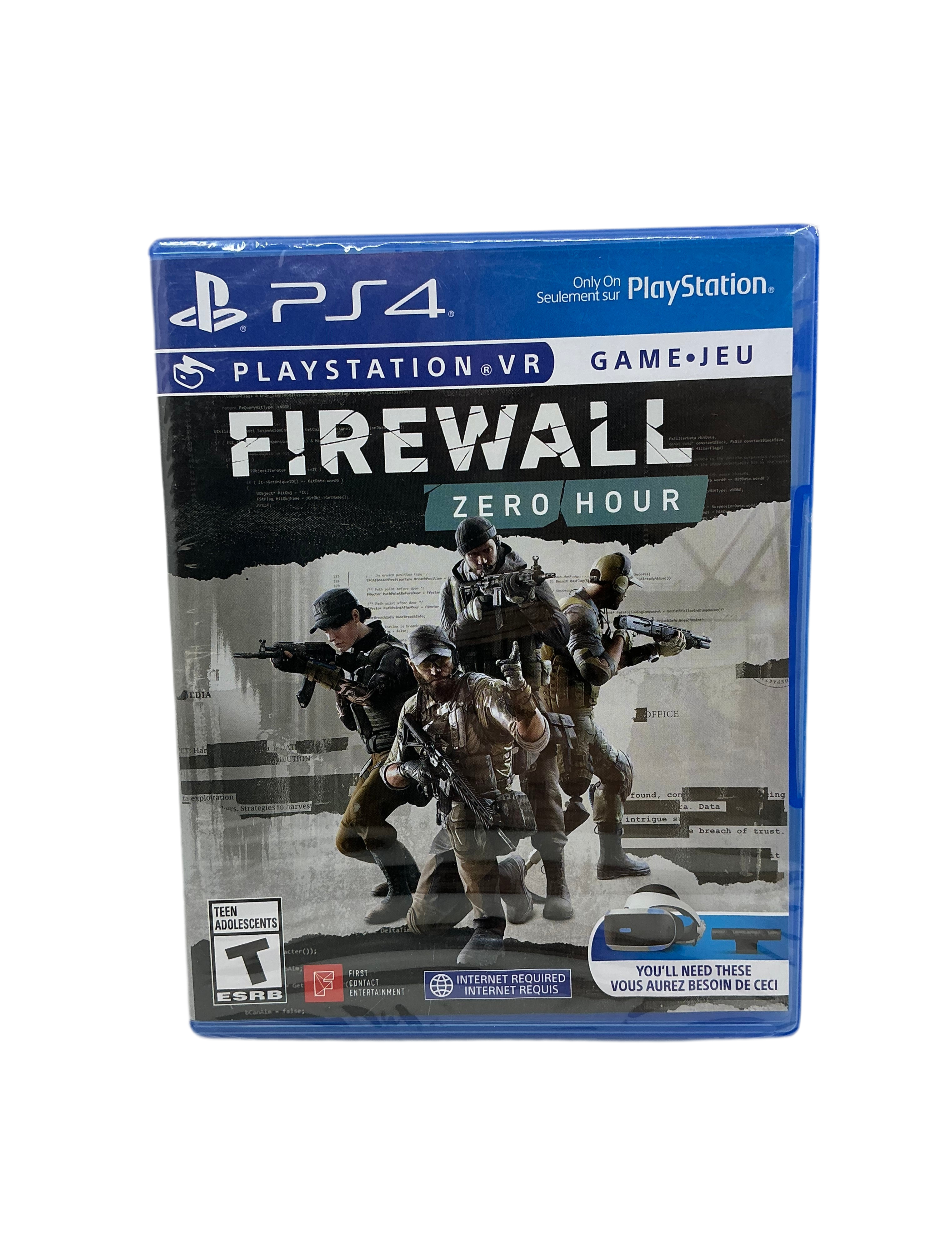 Front of Firewall Zero Hour game case for Playstation 4 on a transparent background.