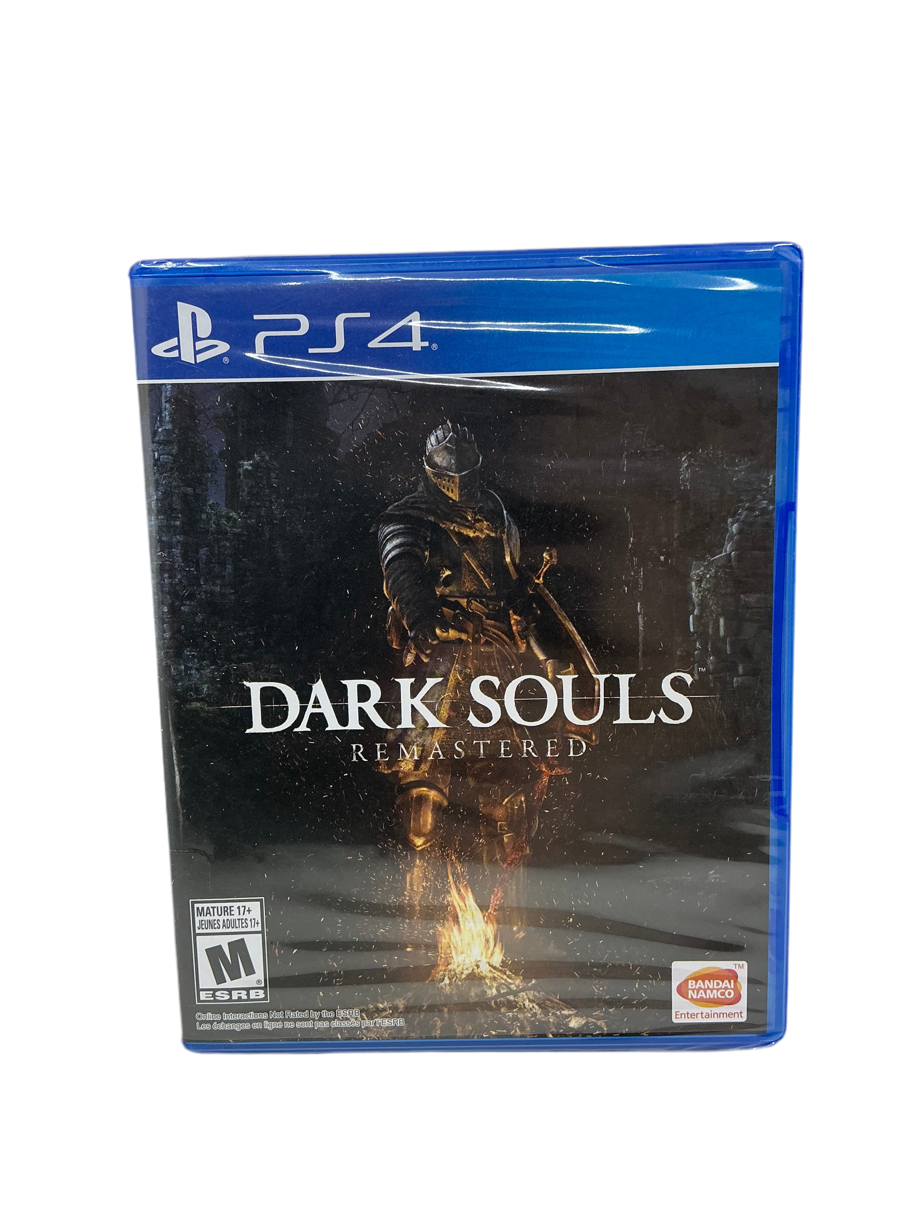 Front cover of Dark Souls Remastered video game on Playstation 4.