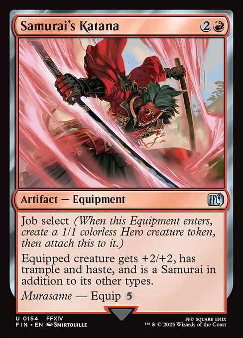  Foil Samurai's Katana card from the Final Fantasy set