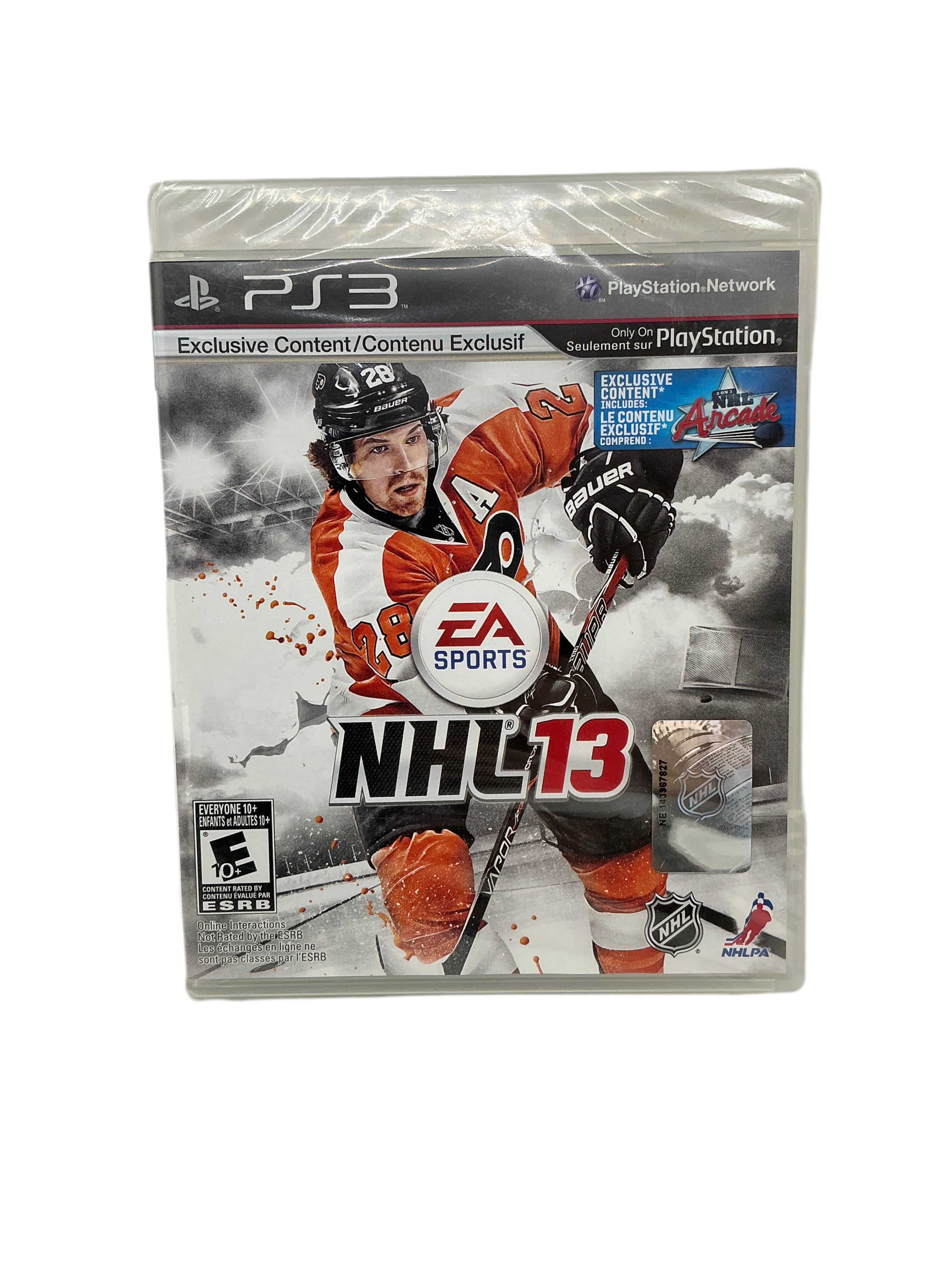 Front cover of the NHL 13 game disc for Playstation 3 on a transparent background.