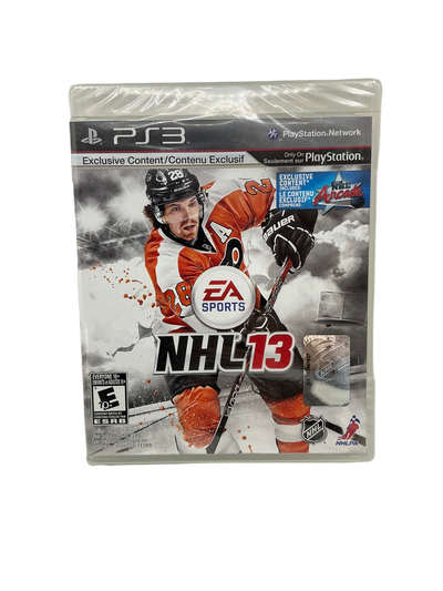 Front cover of the NHL 13 game disc for Playstation 3 on a transparent background.