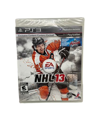 Front cover of the NHL 13 game disc for Playstation 3 on a transparent background.