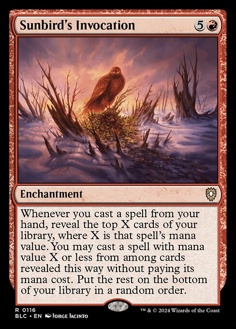 Sunbird's Invocation card from the Bloomburrow Commander set
