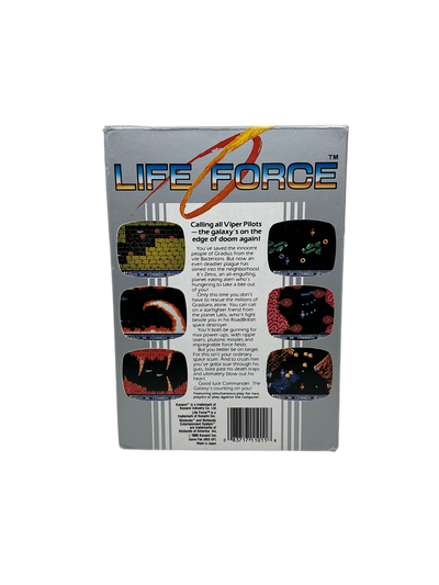 Back cover of Life Force cartridge box.