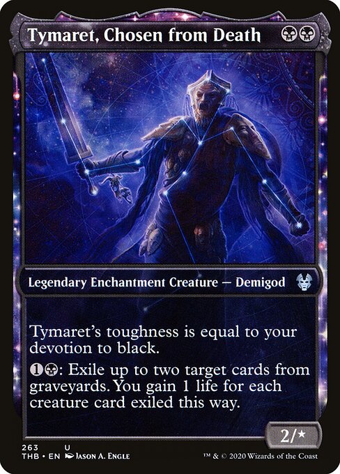  Foil Showcase Tymaret, Chosen from Death card from the Theros Beyond Death set