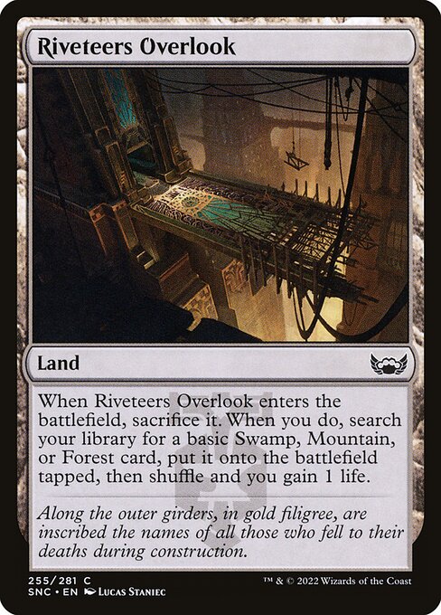  Foil Riveteers Overlook card from the Streets of New Capenna set
