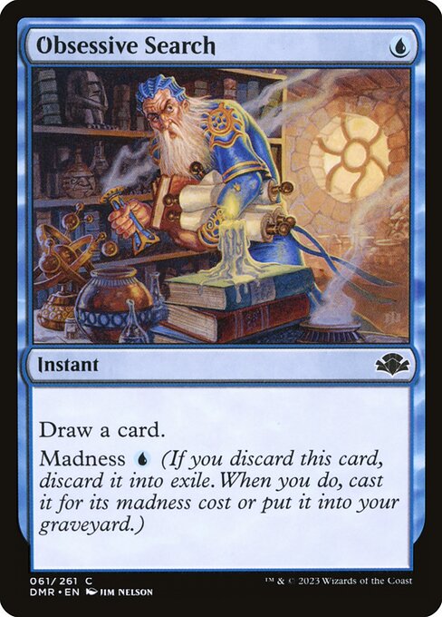 Obsessive Search card from the Dominaria Remastered set