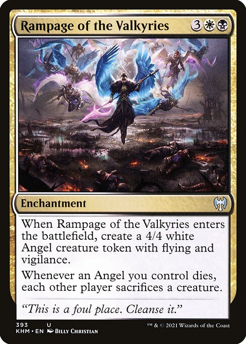 Rampage of the Valkyries card from the Kaldheim set