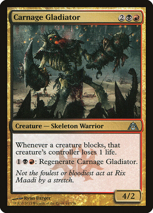 Carnage Gladiator card from the Dragon's Maze set