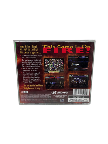 Game box back with 'This Game is on Fire!' text and Midway logo