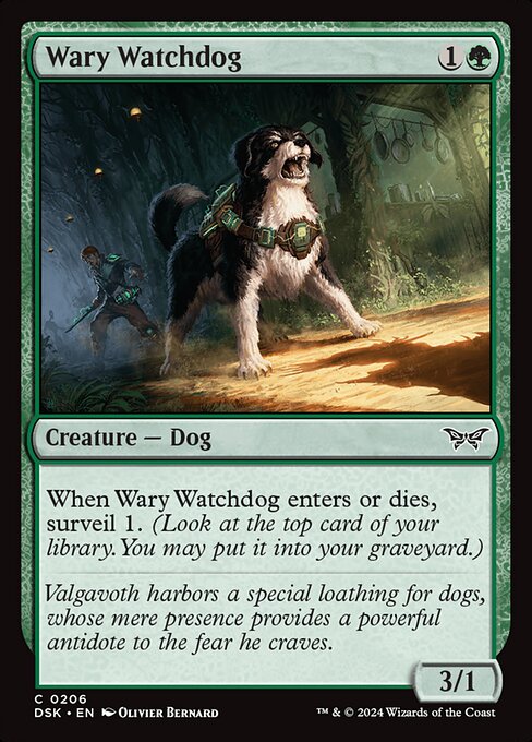  Foil Wary Watchdog card from the Duskmourn: House of Horror set