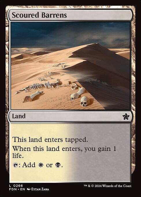  Foil Scoured Barrens card from the Foundations set