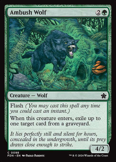  Foil Ambush Wolf card from the Foundations set