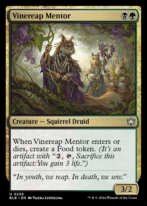 CAD Vinereap Mentor card from the Bloomburrow set