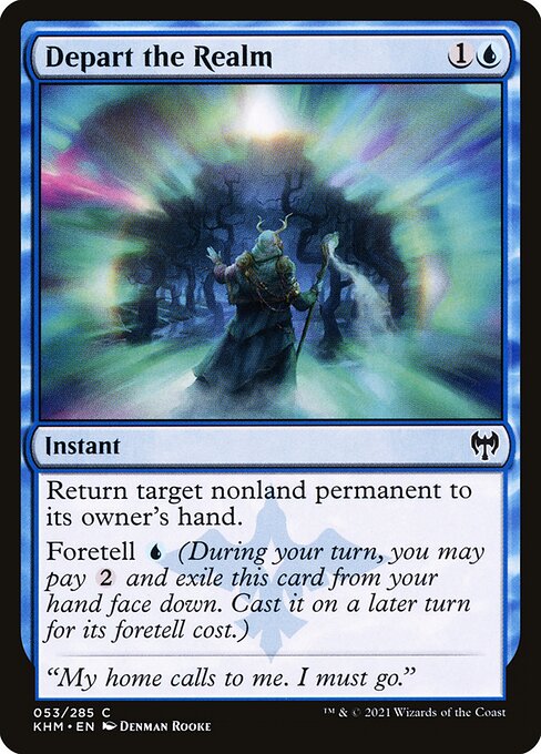 Depart the Realm card from the Kaldheim set