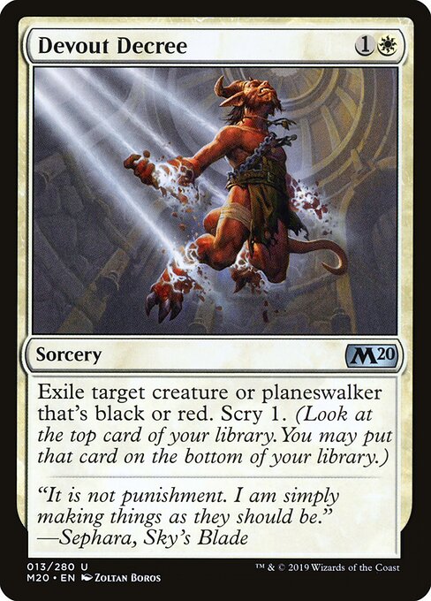 Devout Decree card from the Core Set 2020 set