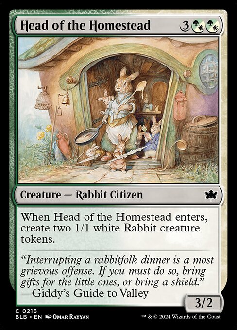  Foil Head of the Homestead card from the Bloomburrow set