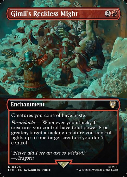 CAD Gimli's Reckless Might card from the Tales of Middle-earth Commander set