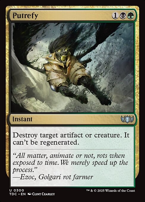 Putrefy card from the Tarkir: Dragonstorm Commander set