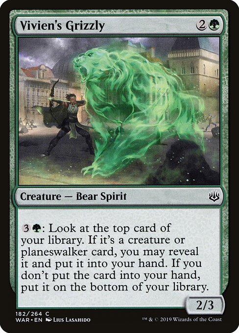 Vivien's Grizzly card from the War of the Spark set