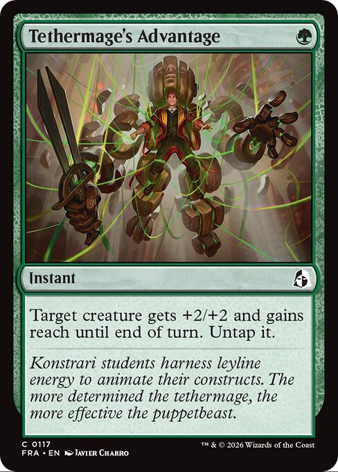  Foil CAD Tethermage's Advantage card from the Reality Fracture set