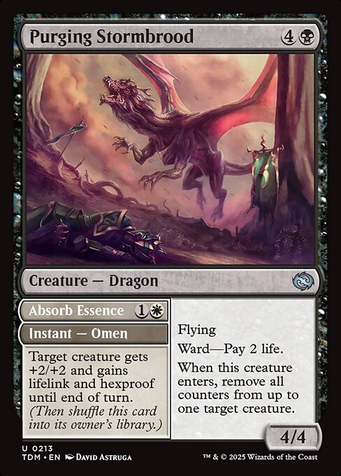  Foil Purging Stormbrood // Absorb Essence card from the Tarkir: Dragonstorm set
