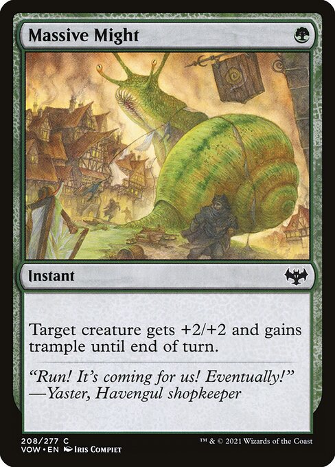 CAD Massive Might card from the Innistrad: Crimson Vow set