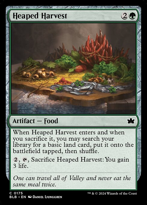 Heaped Harvest card from the Bloomburrow set