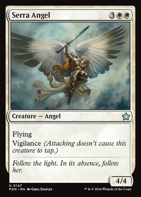 Serra Angel card from the Foundations set