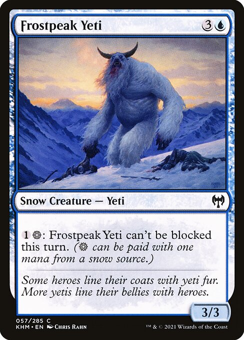 Foil Frostpeak Yeti card from the Kaldheim set