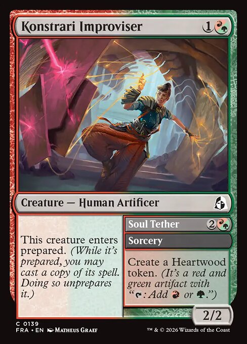 CAD Konstrari Improviser // Soul Tether card from the Reality Fracture set