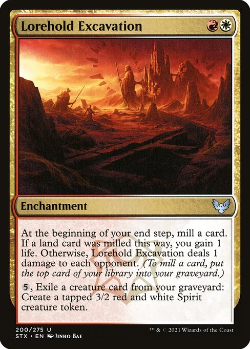 Foil Lorehold Excavation card from the Strixhaven: School of Mages set